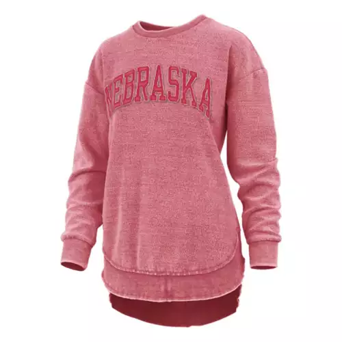 Pressbox Women's Nebraska Cornhuskers Ponchoville Crewneck Sweatshirt