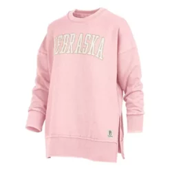 Pressbox Women's Nebraska Cornhuskers La Jolla Pink Crewneck Sweatshirt