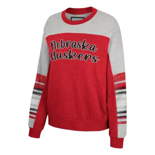 Colosseum Women's Nebraska Cornhuskers Baby Talk Crewneck Sweatshirt